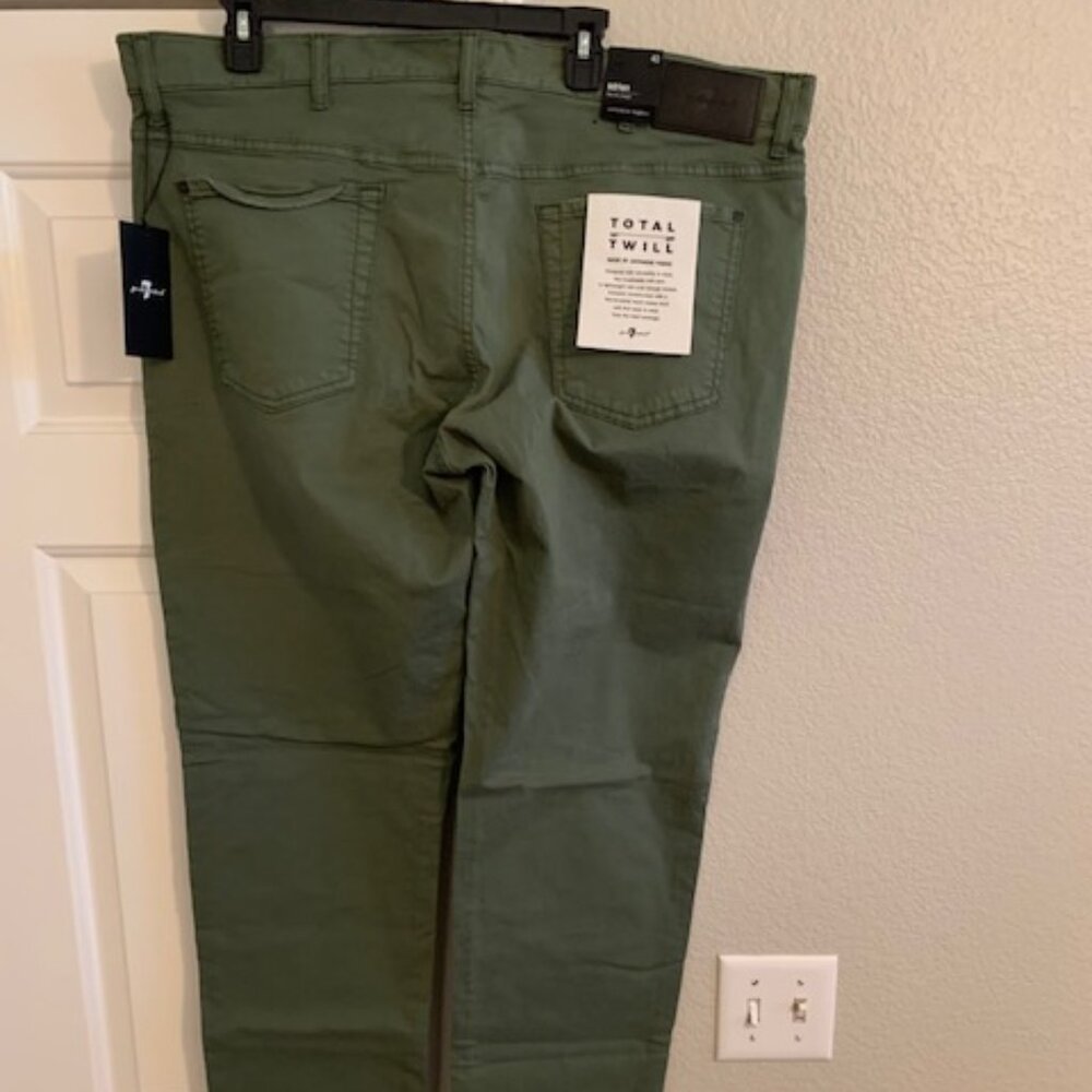 7 For All Mankind Men's Jeans - Total Twill - Green - 40x33